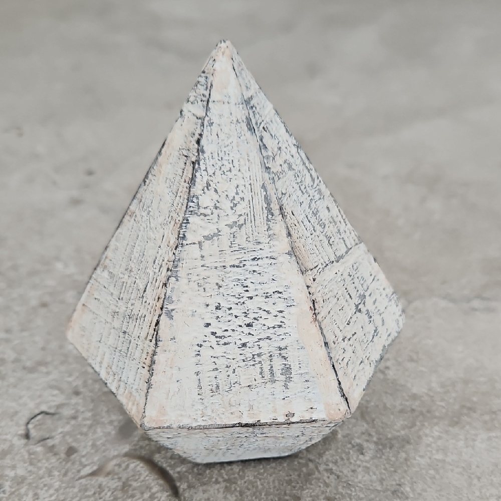 Rustic White Geometric Sculpture